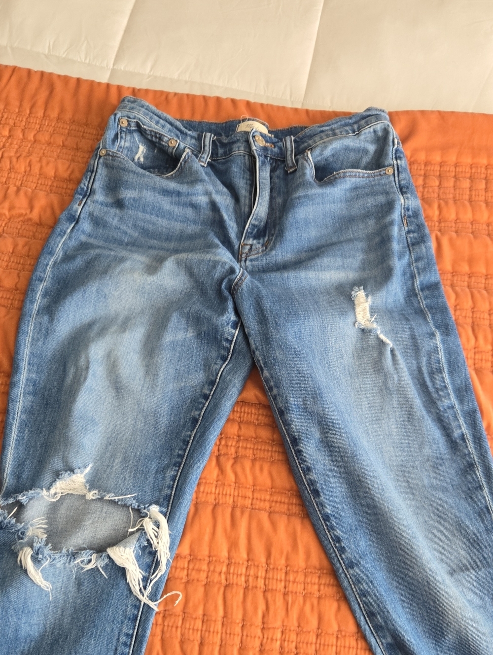 Madewell Light Blue Distressed Boyfriend Jeans